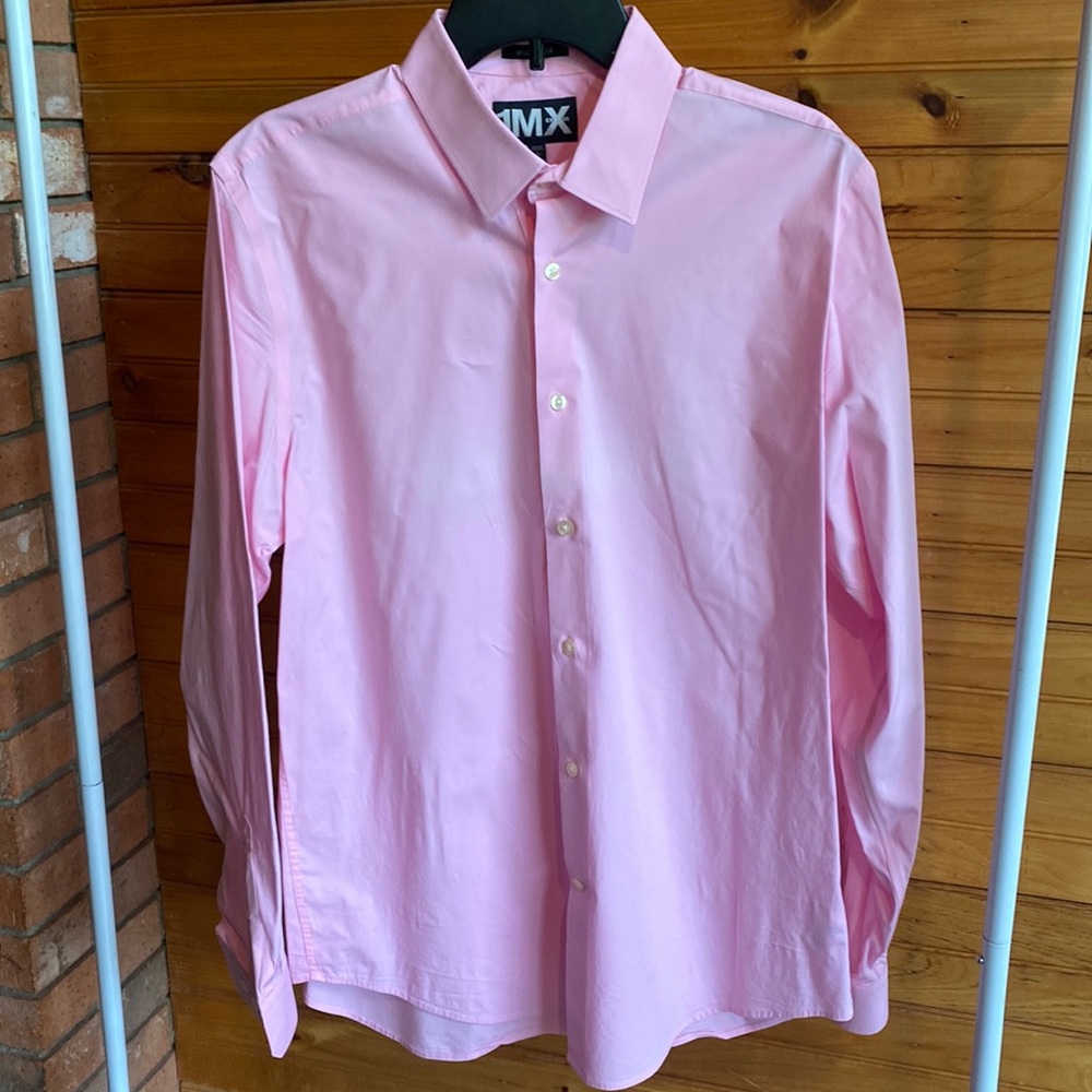 Express Men’s Pink 1MX Dress Shirt Large